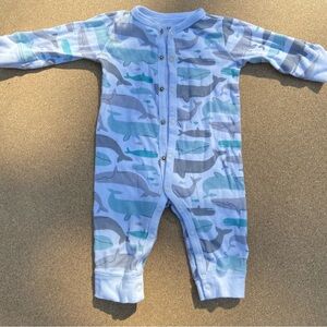 Carter's Light Blue Whale Print One-Piece Bodysuit